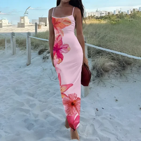 AP014- VESTIDO FLORAL DE TIRANTES PARA DAMA. (1 PZA)