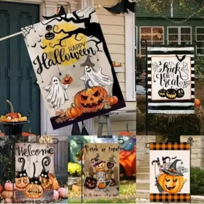 LU3648 - ESTANDARTE CON DISEÑO DE HALLOWEEN POR TERCIA (3 PIEZAS)