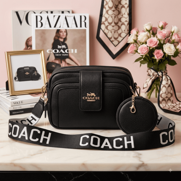 2512-10 - BOLSO CON BROCHE Y MONEDERO x "COACH" (1 PZA)