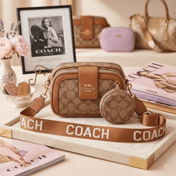 2512-10 - BOLSO CON BROCHE Y MONEDERO x "COACH" (1 PZA)