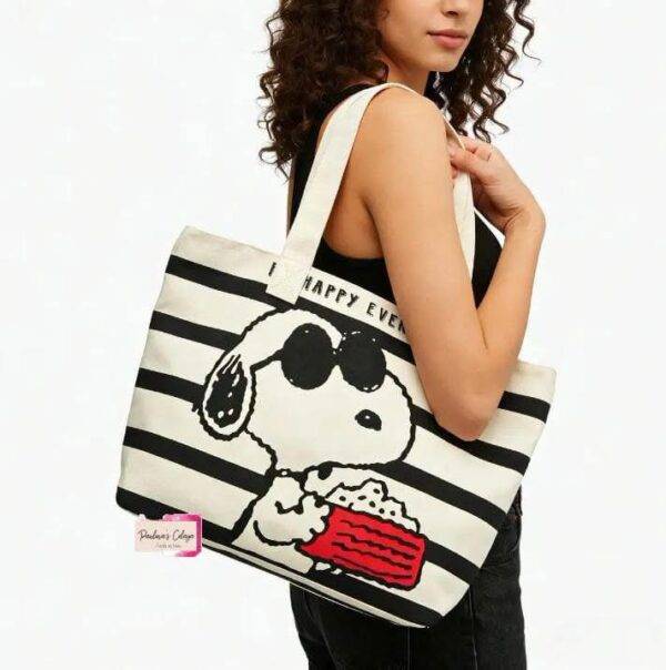 BB2337 - TOTE BAG x "SNOOPY" POR DECENA (10 PIEZAS)