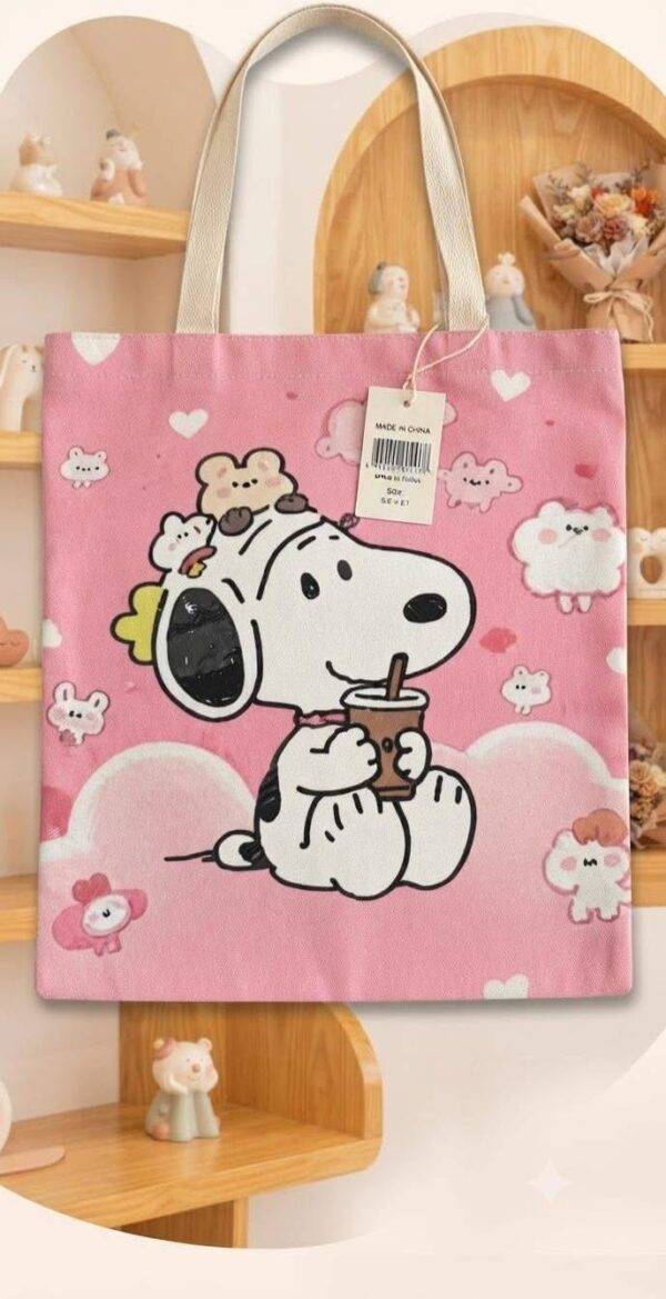 BB2337 - TOTE BAG x "SNOOPY" POR DECENA (10 PIEZAS)