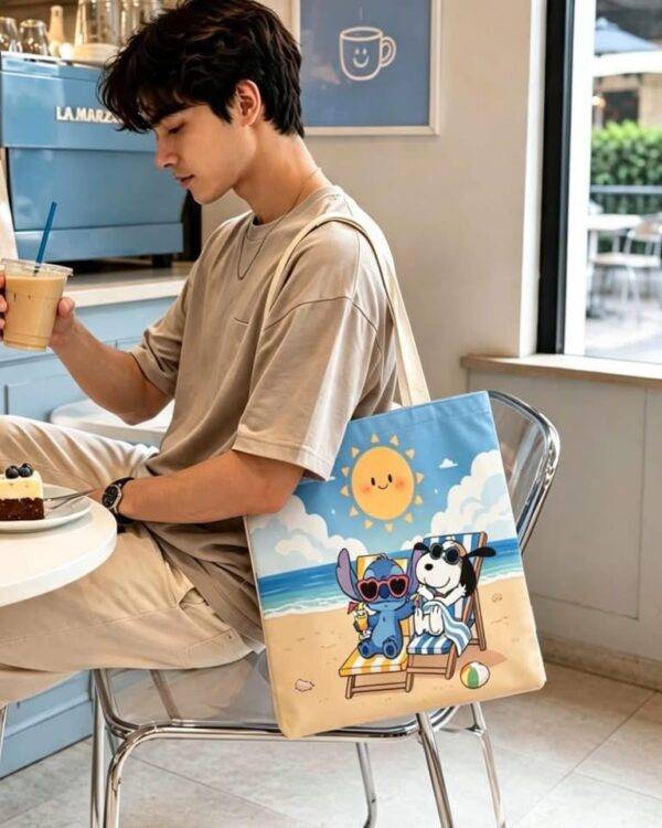 BB2337 - TOTE BAG x "SNOOPY" POR DECENA (10 PIEZAS)