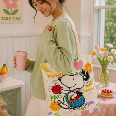 BB2337 - TOTE BAG x "SNOOPY" POR TERCIA (3 PIEZAS)