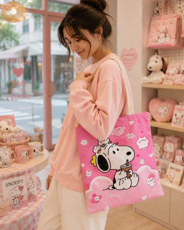 BB2337 - TOTE BAG x "SNOOPY" POR DECENA (10 PIEZAS)