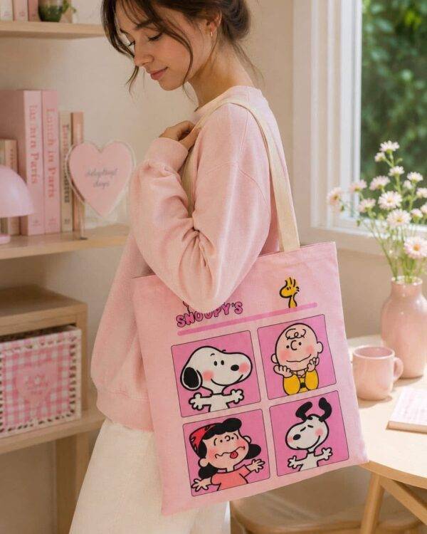 BB2337 - TOTE BAG x "SNOOPY" POR DECENA (10 PIEZAS)