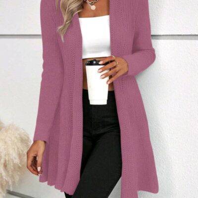 GDP7252- CARDIGAN LARGO DE PUNTO PARA DAMA PREMIUM.  (1 PZA)