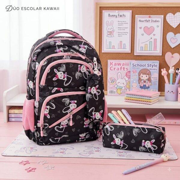 AW-10 - DUO DE MOCHILA Y LAPICERA "KAWAII BUNNY" (1 DUO)