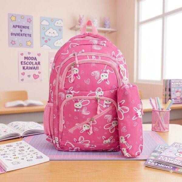 AW-10 - DUO DE MOCHILA Y LAPICERA "KAWAII BUNNY" (1 DUO)
