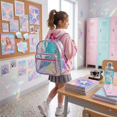 MTT3 - MOCHILA TRANSPARENTE EFECTO TORNASOL (1 PZA)