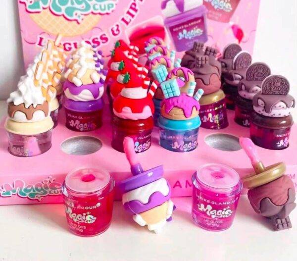 MOC2663 - CAJA DE 24 PIEZAS DE LIPGLOSS CON BRILLOS "CONO DE HALADITOS" (1 CAJA)