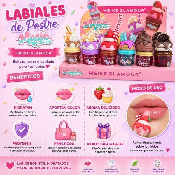 MOC2663 - CAJA DE 24 PIEZAS DE LIPGLOSS CON BRILLOS "CONO DE HALADITOS" (1 CAJA)