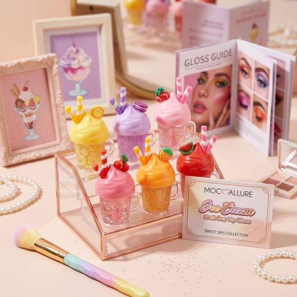 MOC2677 - CAJA DE 24 PIEZAS DE LIPGLOSS CON BRILLOS "ESKIMO/SMOOTHIE" (1 CAJA)