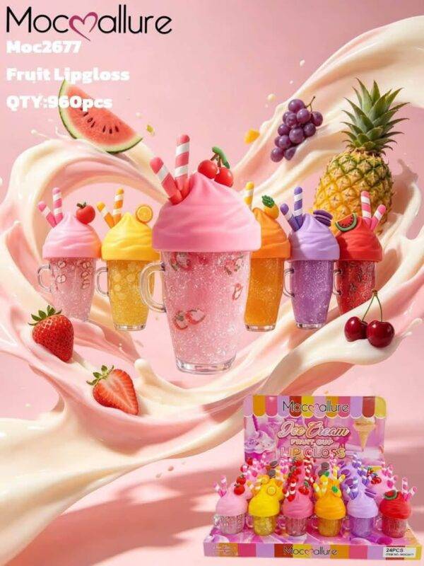 MOC2677 - CAJA DE 24 PIEZAS DE LIPGLOSS CON BRILLOS "ESKIMO/SMOOTHIE" (1 CAJA)