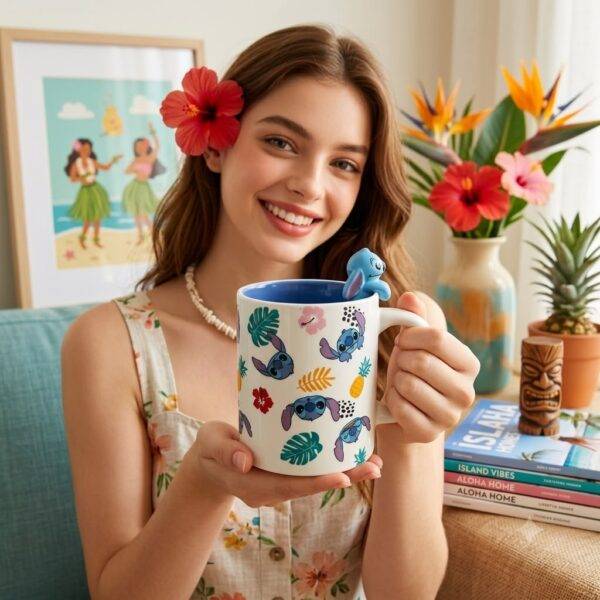 TCB183 - TAZA CON FIGURITA x "STITCH" CON CAJA (1 PZA)