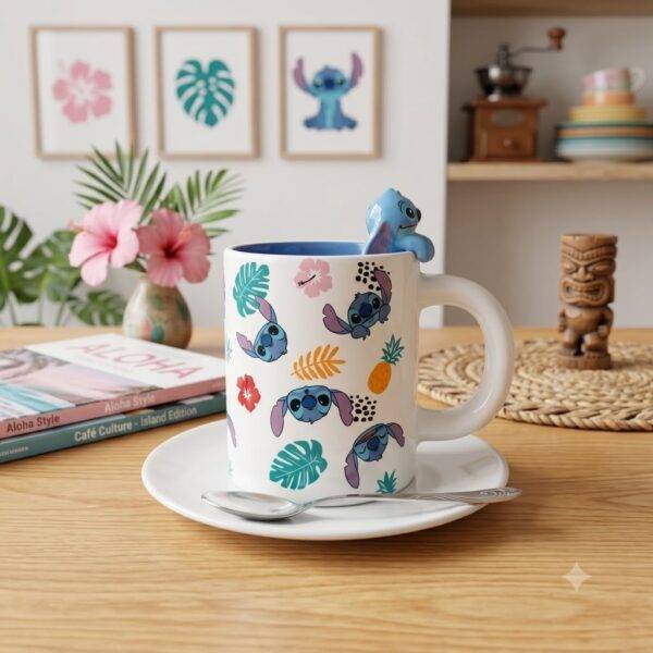 TCB183 - TAZA CON FIGURITA x "STITCH" CON CAJA (1 PZA)