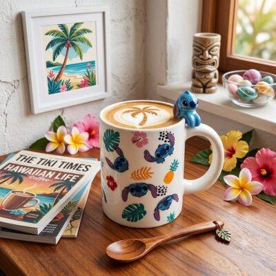 TCB183 - TAZA CON FIGURITA x "STITCH" CON CAJA (1 PZA)