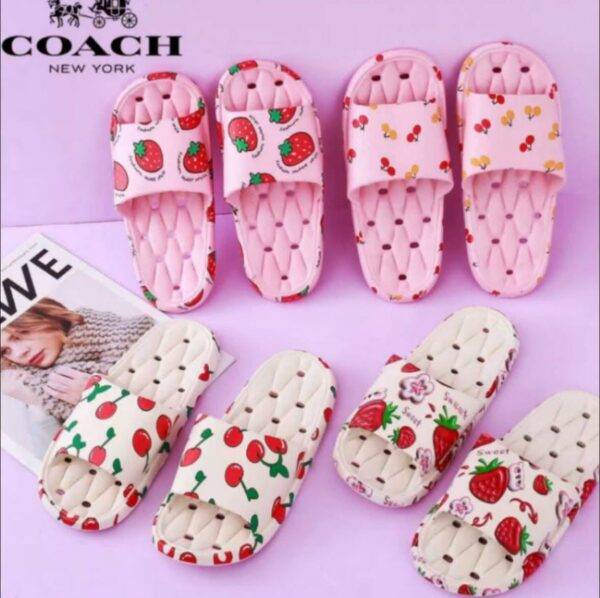 LU99342 - PAR DE SANDALIAS PARA DAMA "CHERRY y STRAWBERRY" x "COACH" (1 PAR)