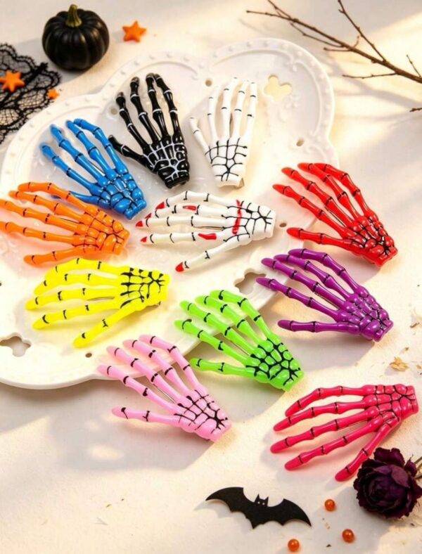 HM26L-122 - PAQUETE DE 12 PIEZAS DE PINZAS "HALLOWEEN" PARA EL CABELLO (1 DOCENA)