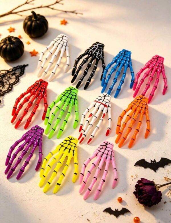 HM26L-122 - PAQUETE DE 12 PIEZAS DE PINZAS "HALLOWEEN" PARA EL CABELLO (1 DOCENA)