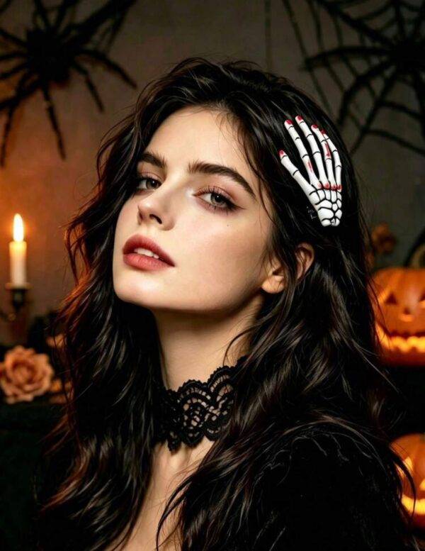 HM26L-122 - PAQUETE DE 12 PIEZAS DE PINZAS "HALLOWEEN" PARA EL CABELLO (1 DOCENA)