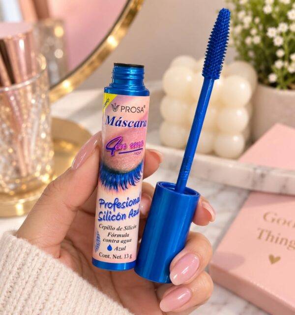 15198 - MASCARA "PROFESIONAL SILICON AZUL" x "PROSA" TAPA AZUL (1 PZA)
