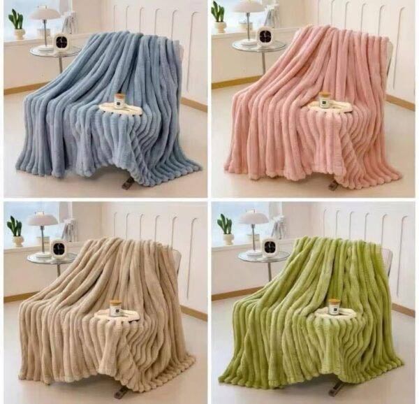 MT14681- FRAZADA KING SIZE TIPO PELO DE CONEJO. (1 PZA) 🐰