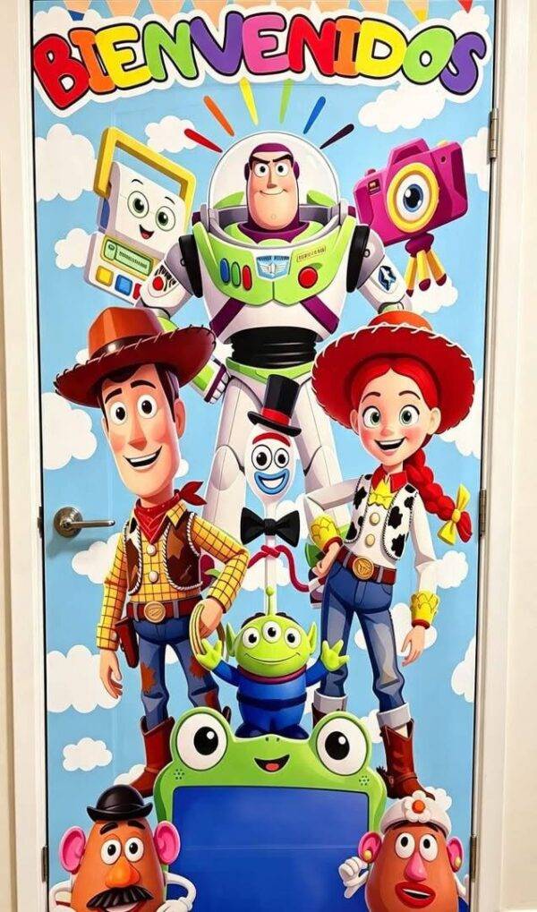 LU99510 - FUNDA NAVIDEÑA PARA PUERTA x "PERSONAJES" (1 PZA)