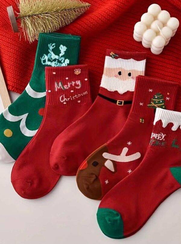 LU88861 - PAQUETE DE 5 PARES DE CALCETAS NAVIDEÑAS (1 PAQUETE)