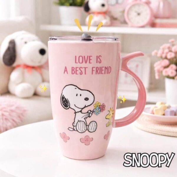 TCB177 - TAZA CON TAPA "BEACH VIPES" x "SNOOPY" (1 PZA)