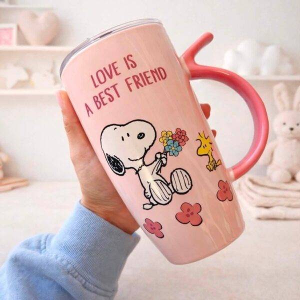 TCB177 - TAZA CON TAPA "BEACH VIPES" x "SNOOPY" (1 PZA)