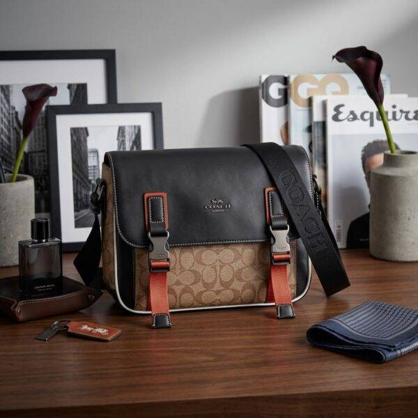 LL8507 - BOLSO/BANDOLERA CON BROCHES x "COACH" PARA CABALLERO (1 PZA)