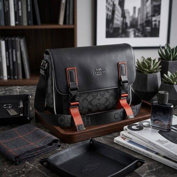 LL8507 - BOLSO/BANDOLERA CON BROCHES x "COACH" PARA CABALLERO (1 PZA)