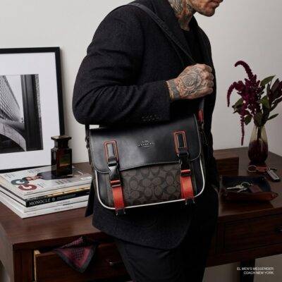LL8507 - BOLSO/BANDOLERA CON BROCHES x "COACH" PARA CABALLERO (1 PZA)