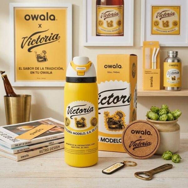 O535 - TERMO CON DISEÑO DE CERVEZAS y REFRESCOS x "OWALA" DE 32 ONZAS (1 PZA)