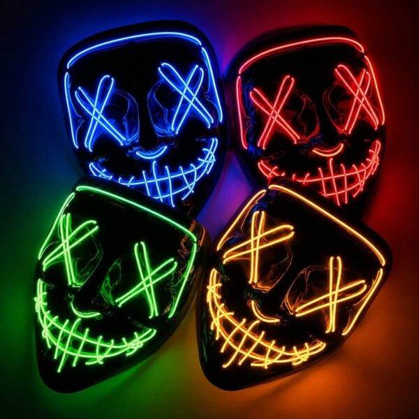 HQ12 - MASCARA CON LUZ LED x "LA PURGA" (1 PZA)