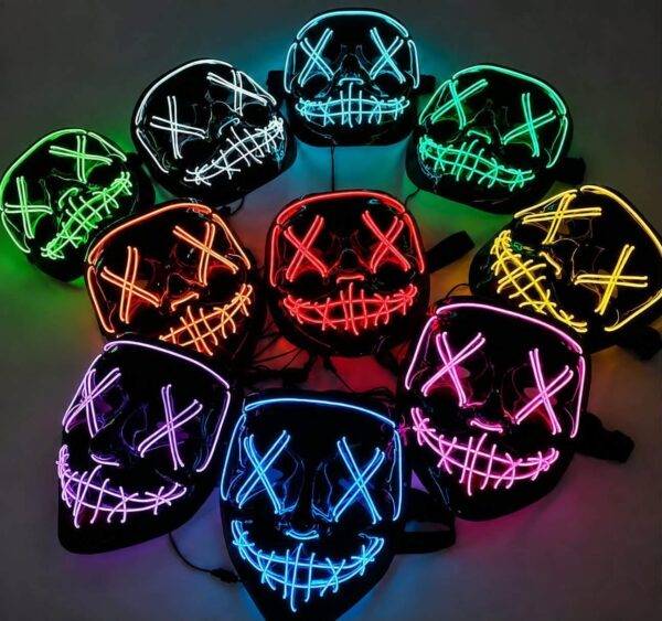 HQ12 - MASCARA CON LUZ LED x "LA PURGA" (1 PZA)