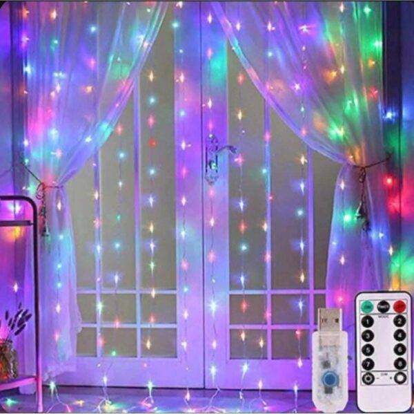 JDJ5348 - CORTINA DE LUZ LED CON CONTROL REMOTO (1 PZA)