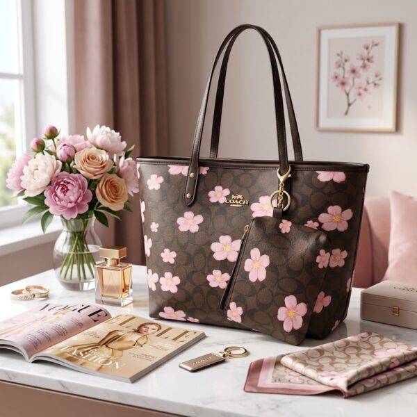 8733 - BOLSA CON MUÑEQUERA DE PERSONAJES y CHERRY x "COACH" (1 PZA)
