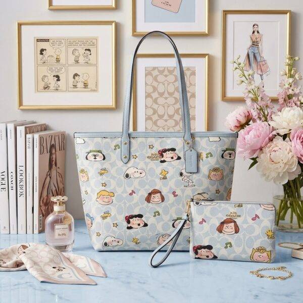 8733 - BOLSA CON MUÑEQUERA DE PERSONAJES y CHERRY x "COACH" (1 PZA)