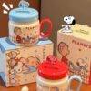 TCB189 - TAZA DE CERAMICA CON TAPA x "SNOOPY" (1 PZA)