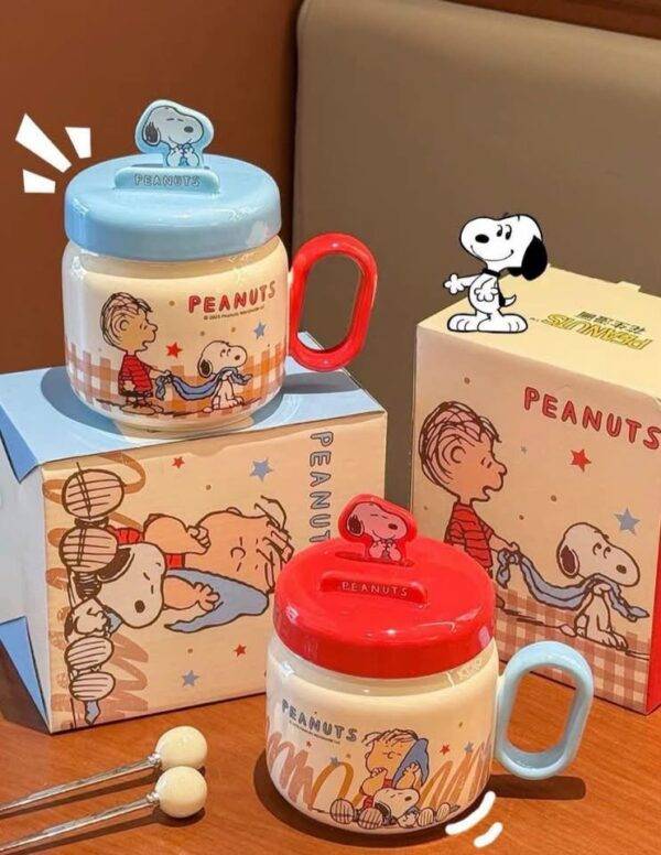 TCB189 - TAZA DE CERAMICA CON TAPA x "SNOOPY" (1 PZA)