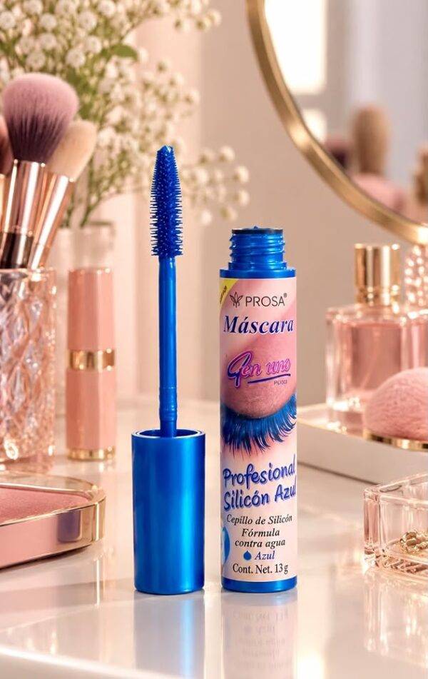 15198 - MASCARA "PROFESIONAL SILICON AZUL" x "PROSA" TAPA AZUL (1 PZA)