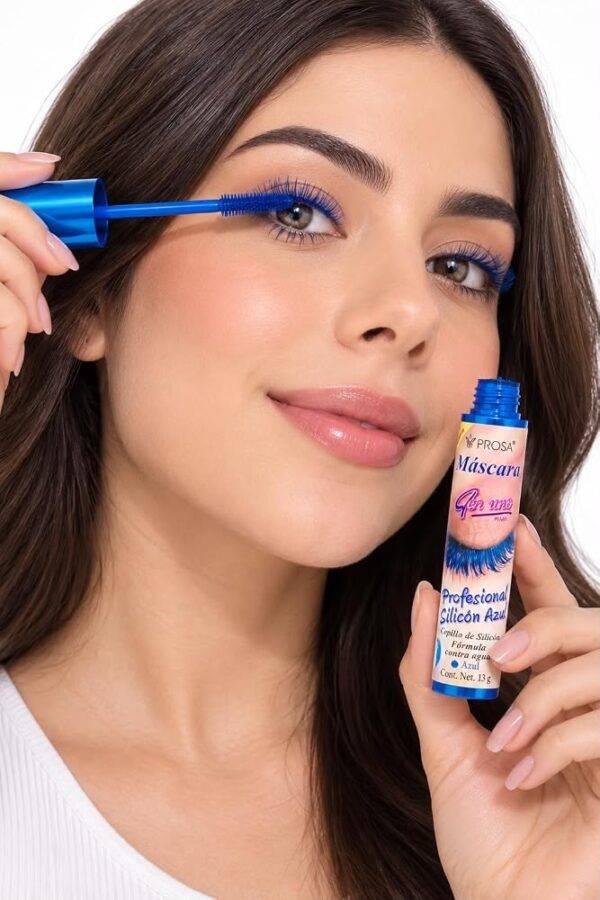 15198 - MASCARA "PROFESIONAL SILICON AZUL" x "PROSA" TAPA AZUL (1 PZA)