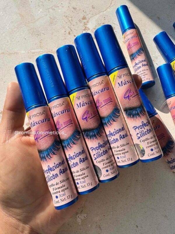 15198 - MASCARA "PROFESIONAL SILICON AZUL" x "PROSA" TAPA AZUL (1 PZA)