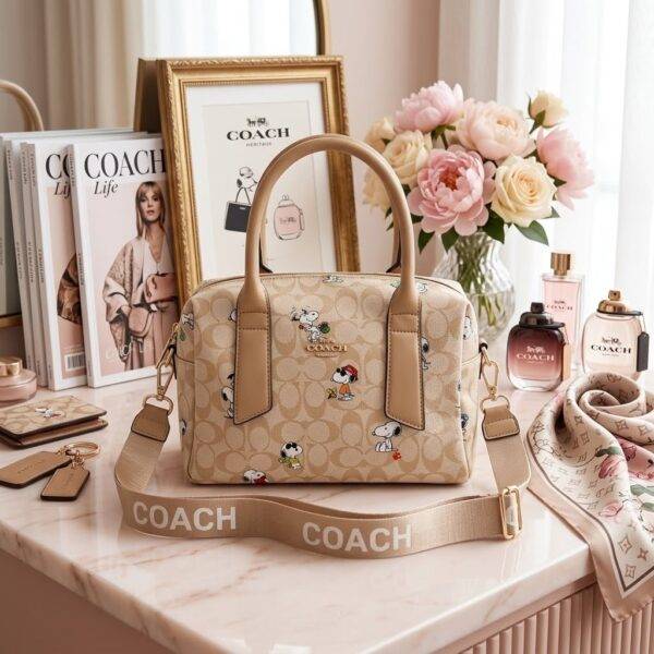L-K2891 - BOLSO CON DISEÑO DE SNOOPY x "COACH" (1 PZA)
