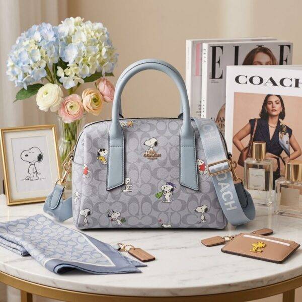 L-K2891 - BOLSO CON DISEÑO DE SNOOPY x "COACH" (1 PZA)