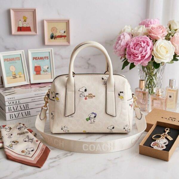 L-K2891 - BOLSO CON DISEÑO DE SNOOPY x "COACH" (1 PZA)