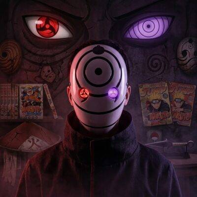 NST10 - MASCARA "TOBI/OBITO" x "NARUTO SHIPPUDEN CON LUZ LED (1 PZA)