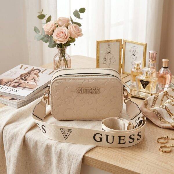 WXL-827 - BANDOLERA CON DOBLE CIERRE TIPO VINIPIEL x "GUESS" (1 PZA)